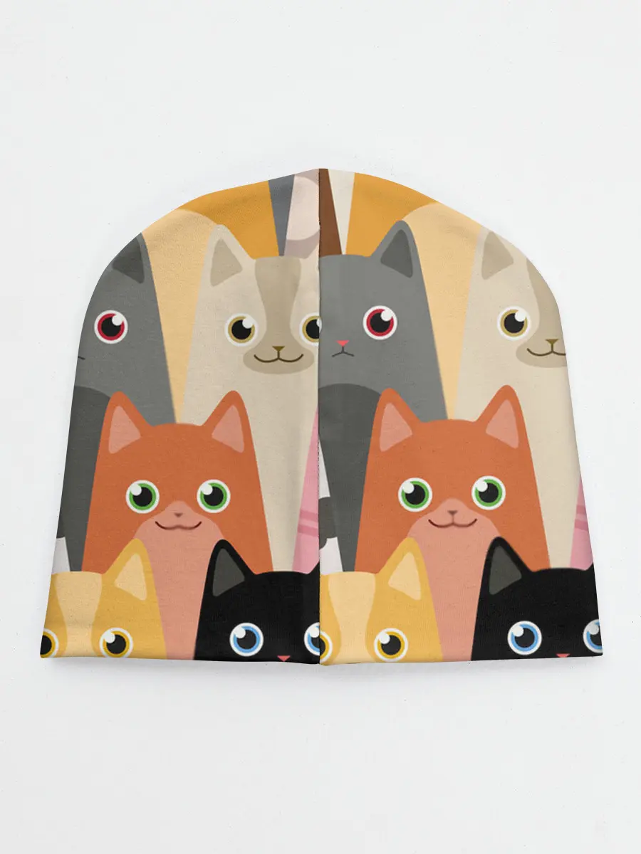 Детская шапка / Котики мультяшные
