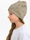 Детская шапка / Листья на бежевом фоне