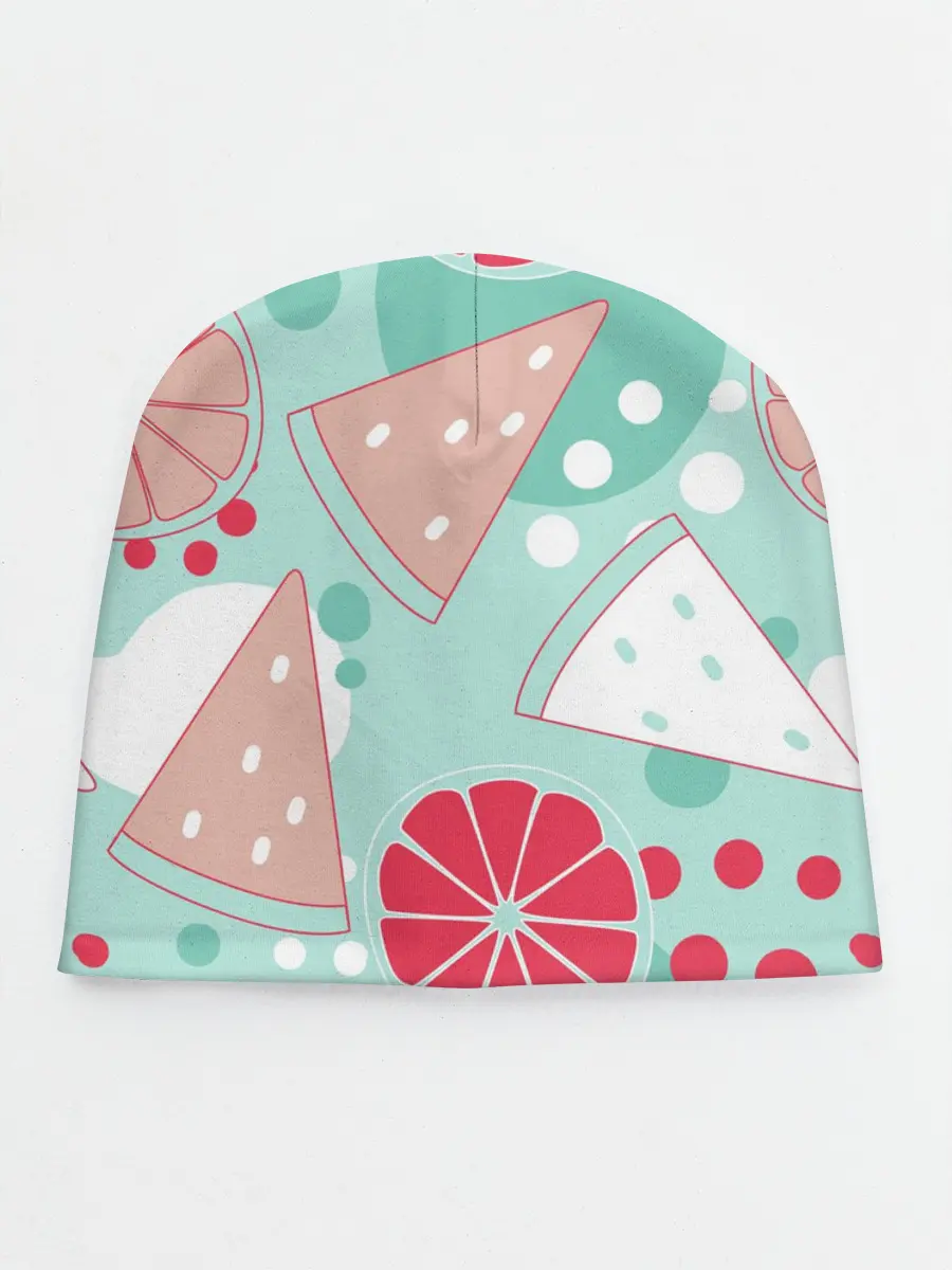 Детская шапка / Арбузно-цитрусовый узор