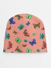 Детская шапка / Бабочки на персиковом фоне