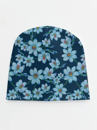 Детская шапка / Иксии не темно синем фоне