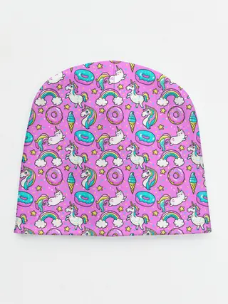 Детская шапка / Единороги и пончики
