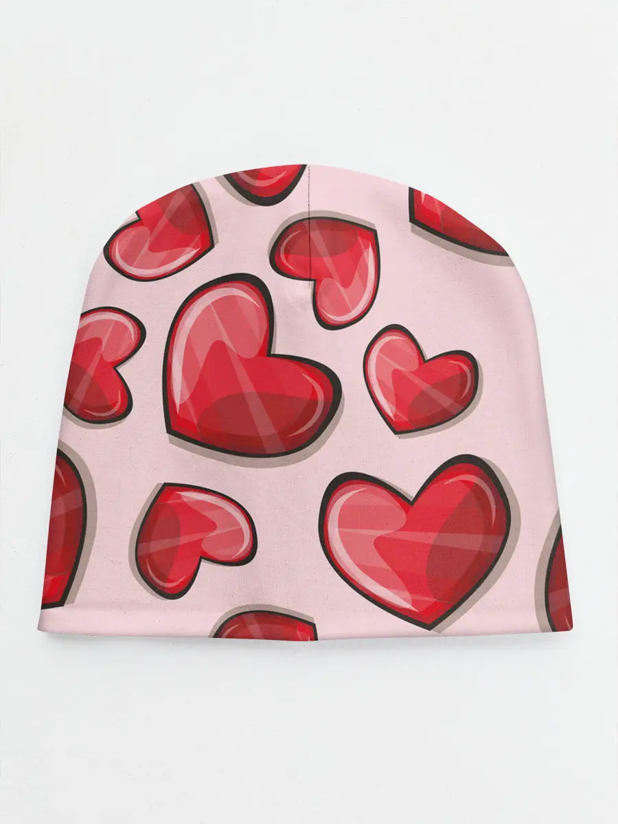 Детская шапка / Узор Сердечки для влюбленных