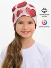 Детская шапка / Узор Сердечки для влюбленных