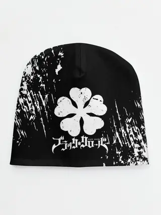 Детская шапка / Черный Клевер затертый фон