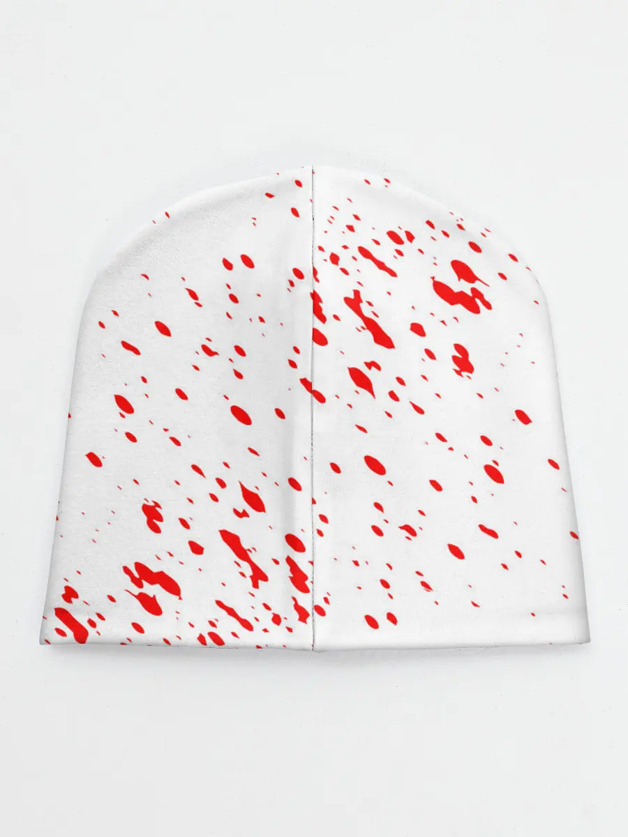 Детская шапка / Логотип черный клевер с голубыми брызгами