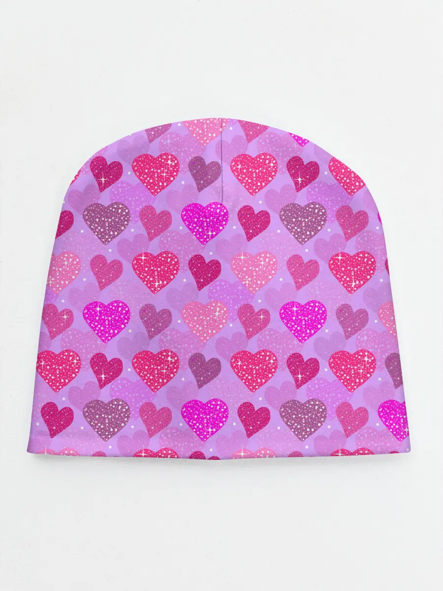 Детская шапка / Розовые сердечки