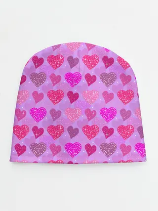 Детская шапка / Розовые сердечки