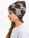 Детская шапка / Мопсы и Цветы
