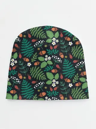 Детская шапка / Лесные листочки цветочки