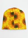 Детская шапка / Принт подсолнухи желтый