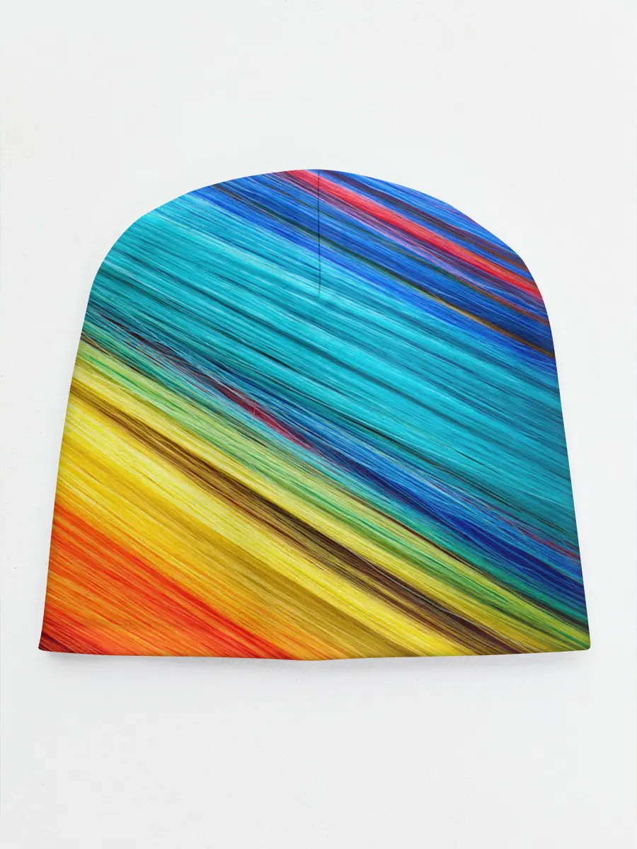 Детская шапка / цветной мех диагональ