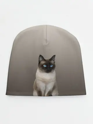 Детская шапка / Сиамский кот голубые глаза