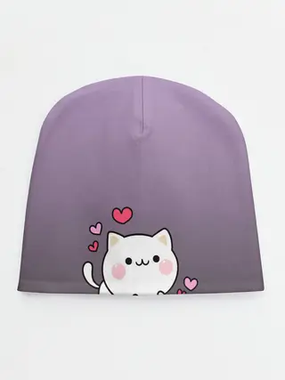 Детская шапка / влюбленный котенок