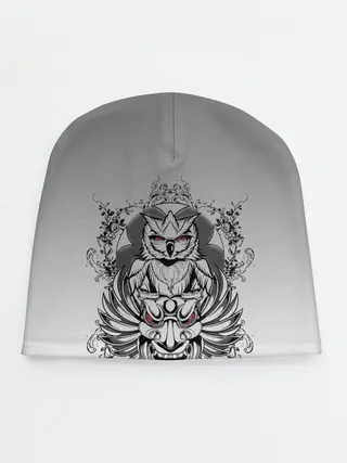 Детская шапка / маска сова смерть череп