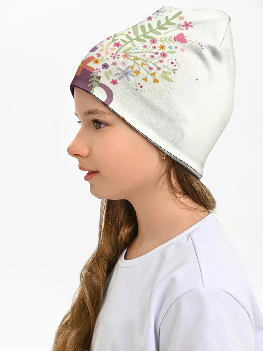 Детская шапка / Цветы в чайнике