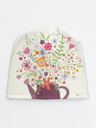 Детская шапка / Цветы в чайнике