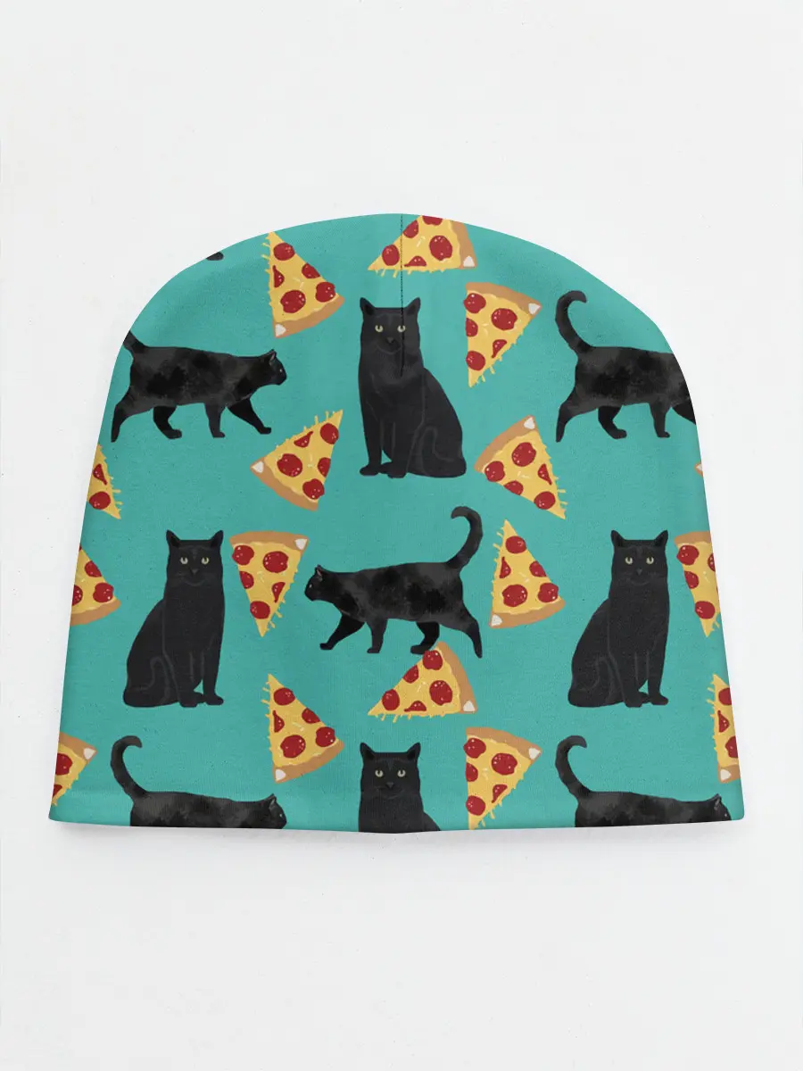 Детская шапка / Котики и Пиццы