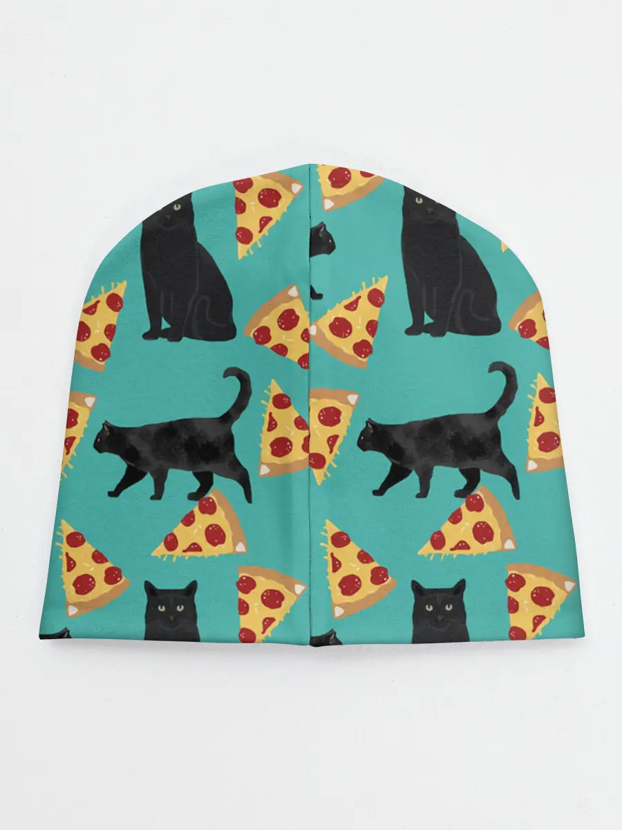 Детская шапка / Котики и Пиццы