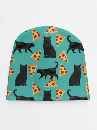 Детская шапка / Котики и Пиццы