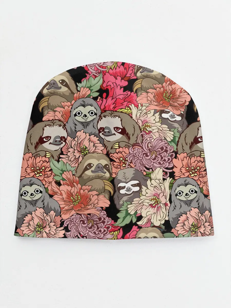 Детская шапка / Ленивец & Цветочки