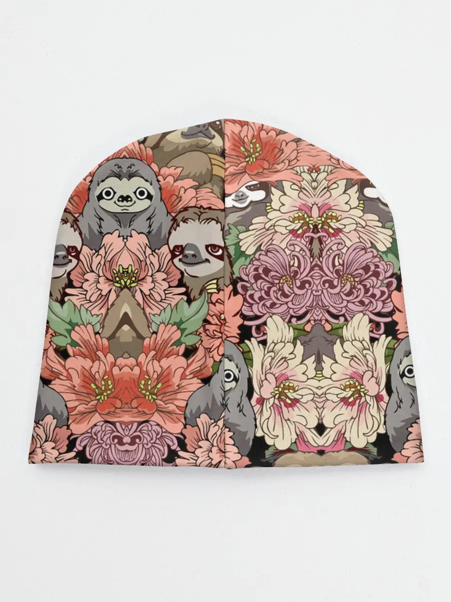 Детская шапка / Ленивец & Цветочки