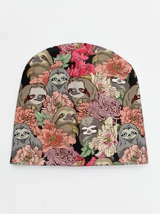 Детская шапка / Ленивец & Цветочки