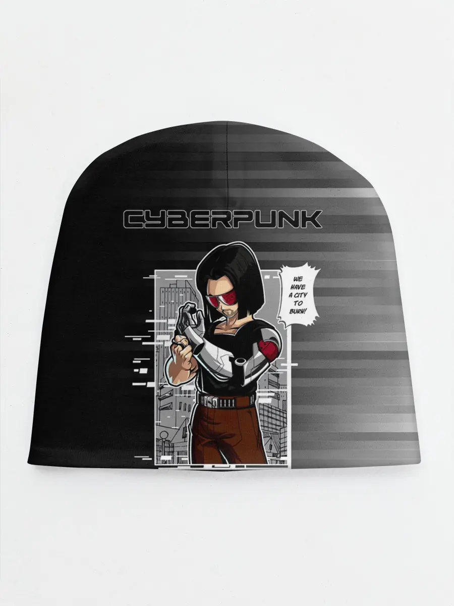 Детская шапка / Cyberpunk 2077 WE HAVE A CITY TO BURN!