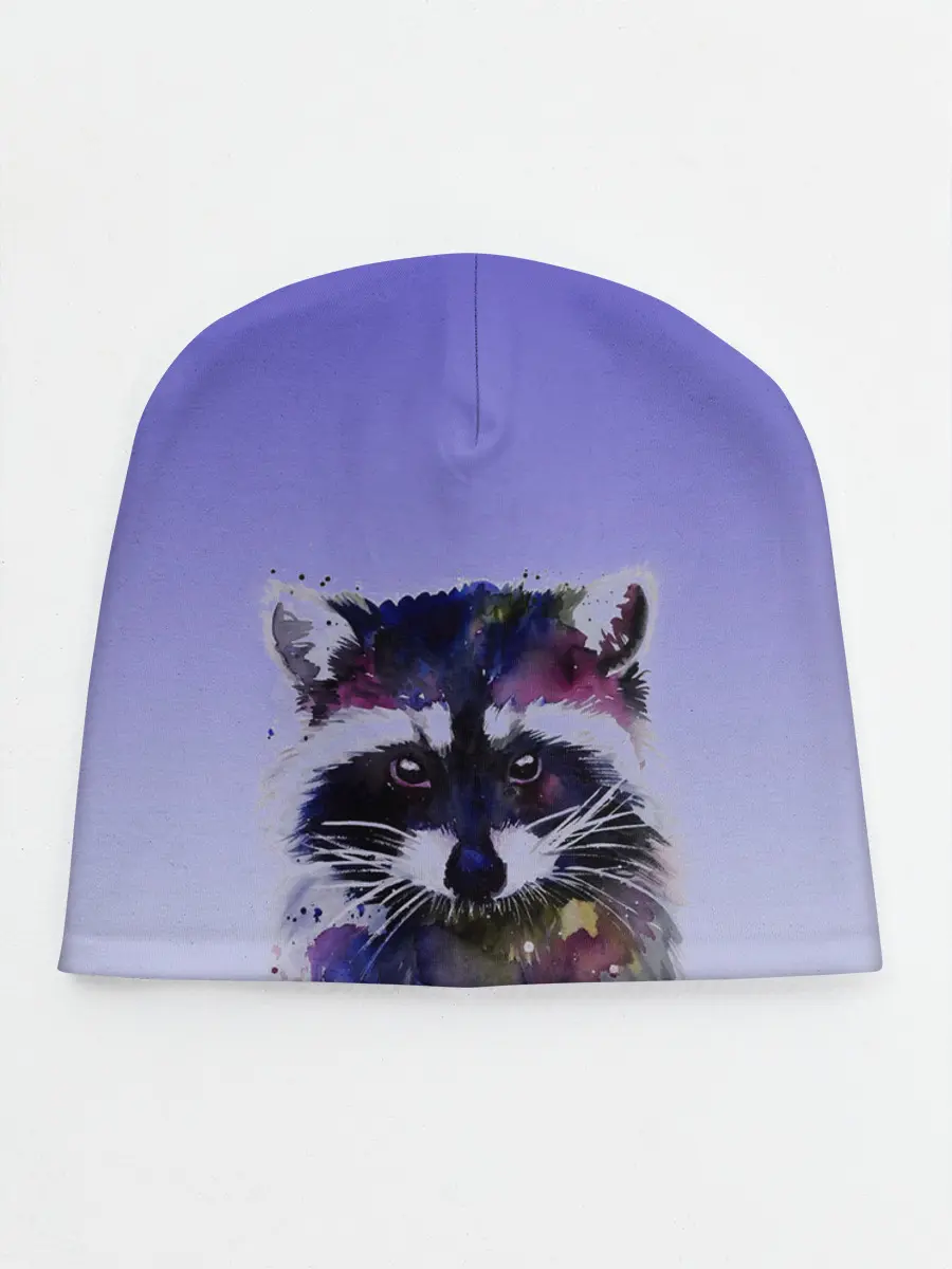 Детская шапка / енот акварелью потеки