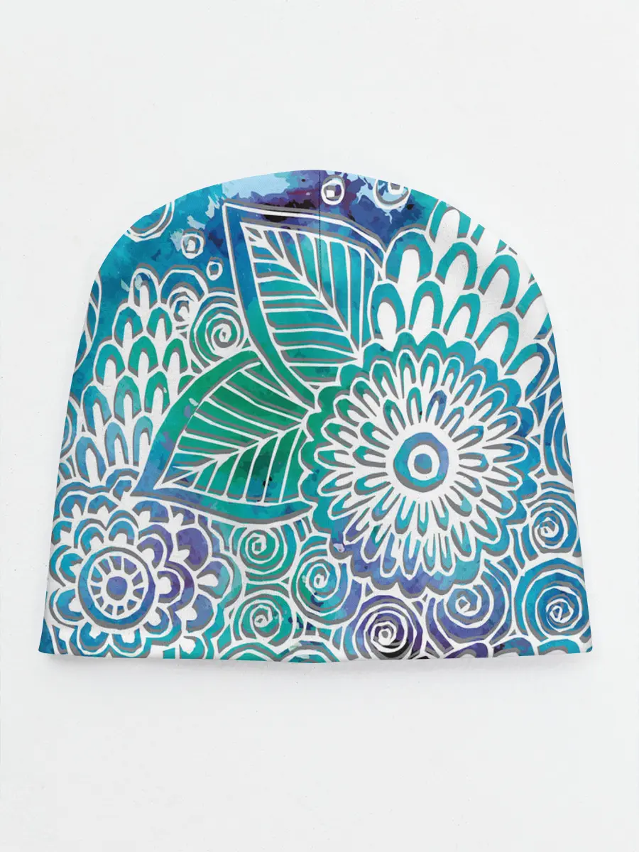 Детская шапка / цветочный узор