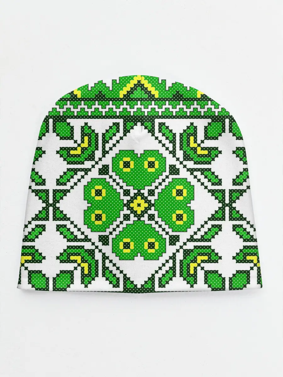 Детская шапка / Славянский Узор Зеленый