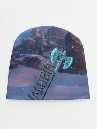 Детская шапка / Valheim лого с секирой