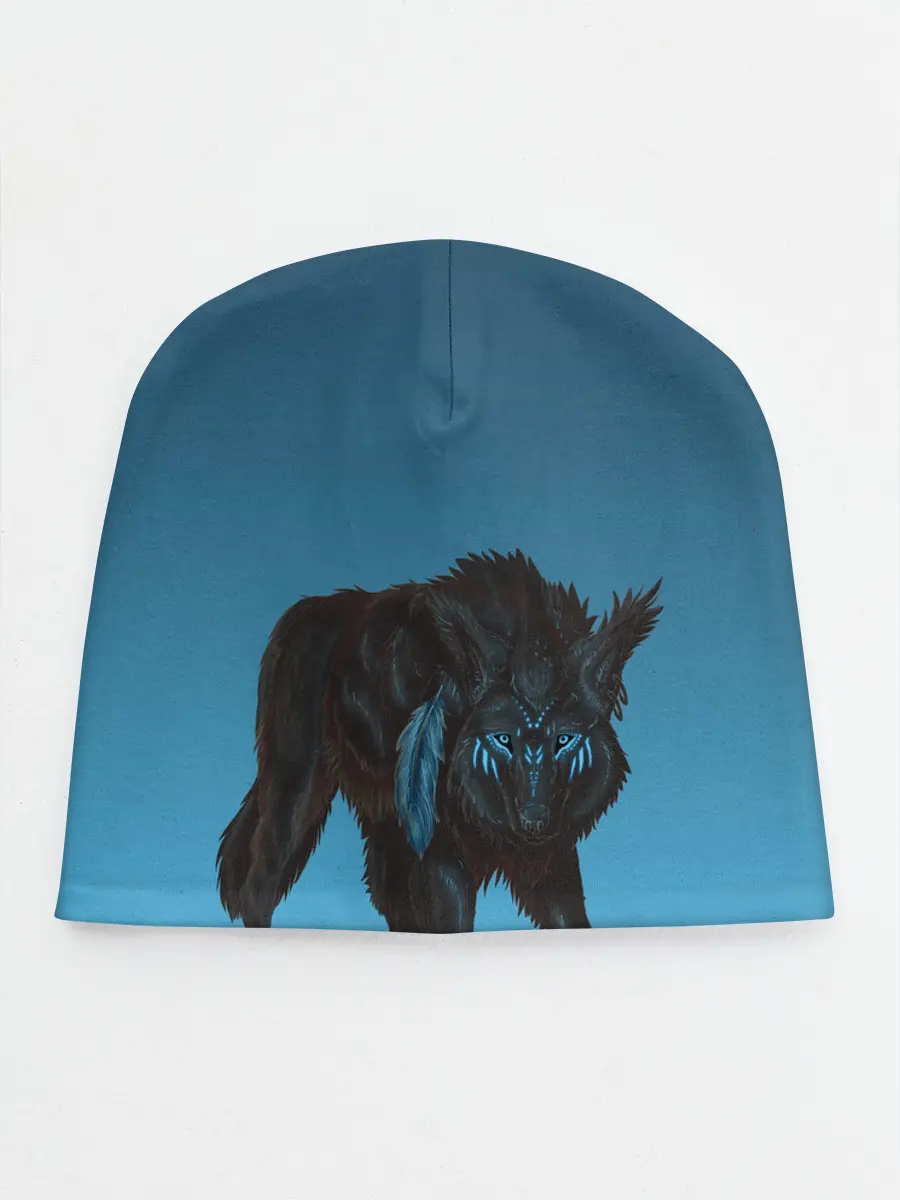 Детская шапка / черный дух волка