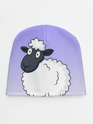 Детская шапка / Нарисованный милый барашек