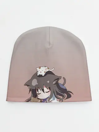 Детская шапка / малышка спит ушки котики