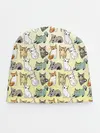 Детская шапка / мультяшные котики на желтом мя