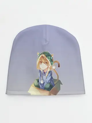 Детская шапка / мальчик кот в коробке уши мяу