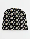 Детская шапка / Ромашки на чёрном
