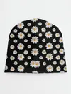 Детская шапка / Ромашки на чёрном