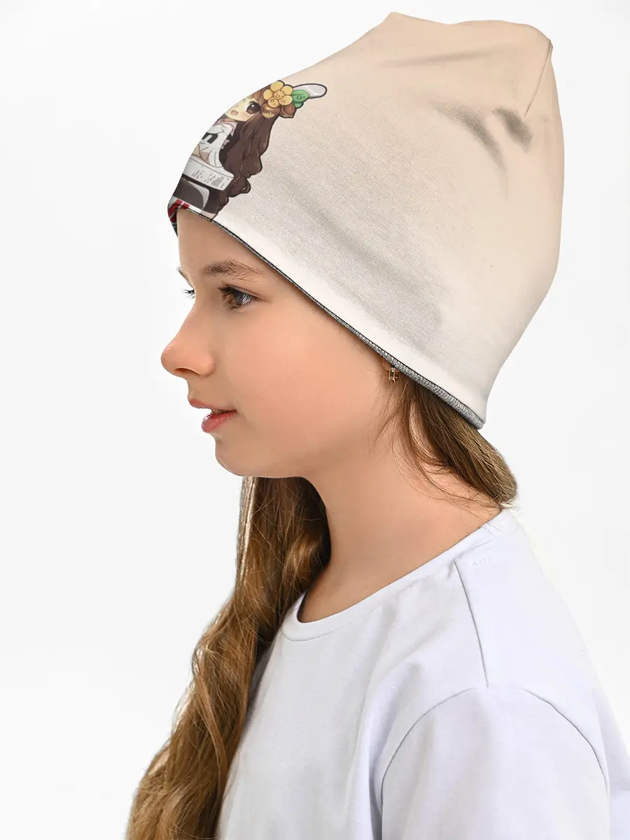 Детская шапка / анимешная девочка с нутэллой