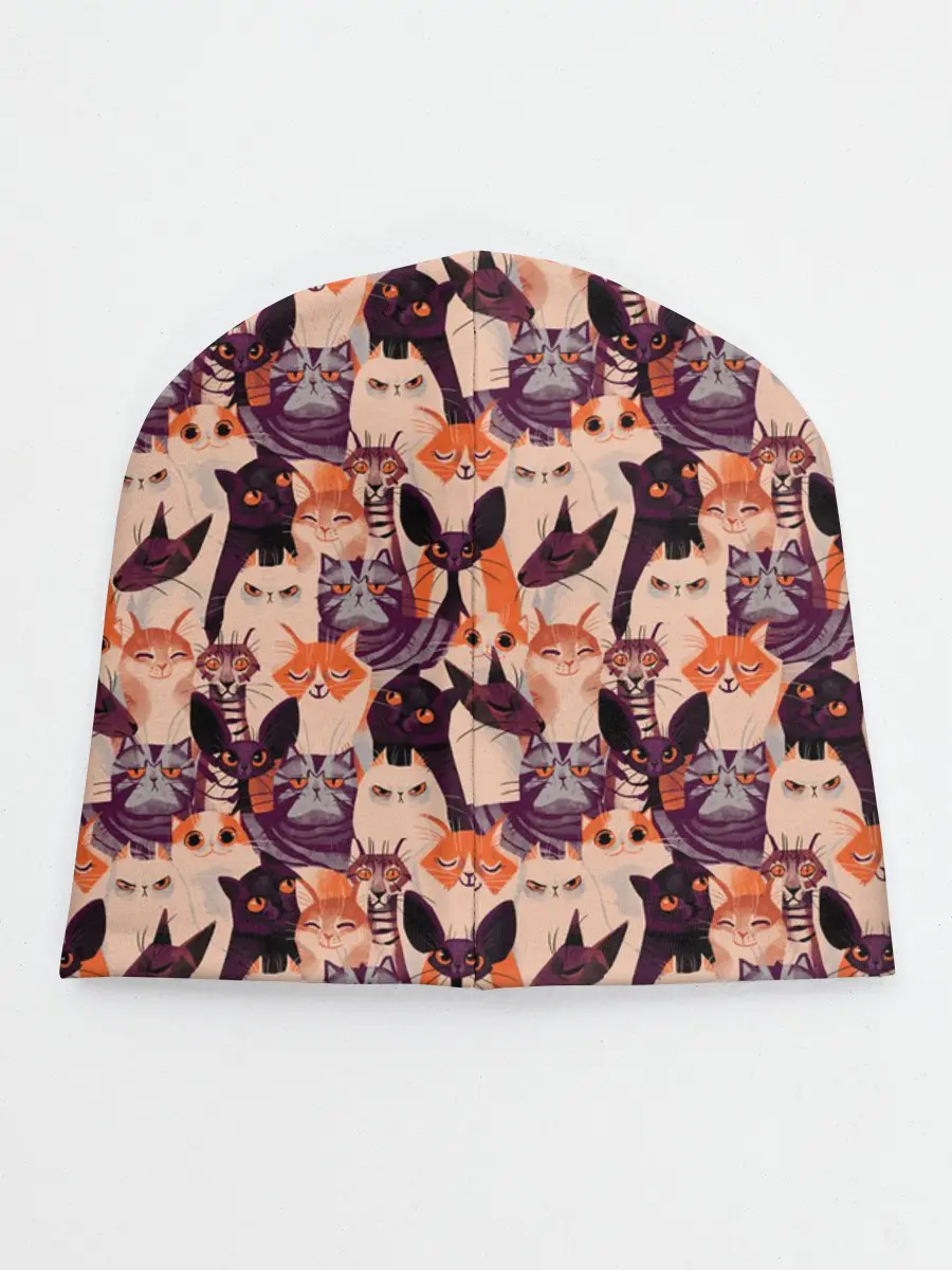 Детская шапка / Мемные Коты Паттерн