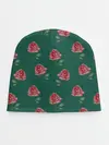 Детская шапка / Розы на зеленом фоне