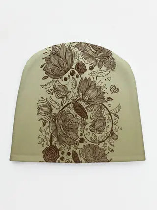 Детская шапка / чехол дудлинг цветы