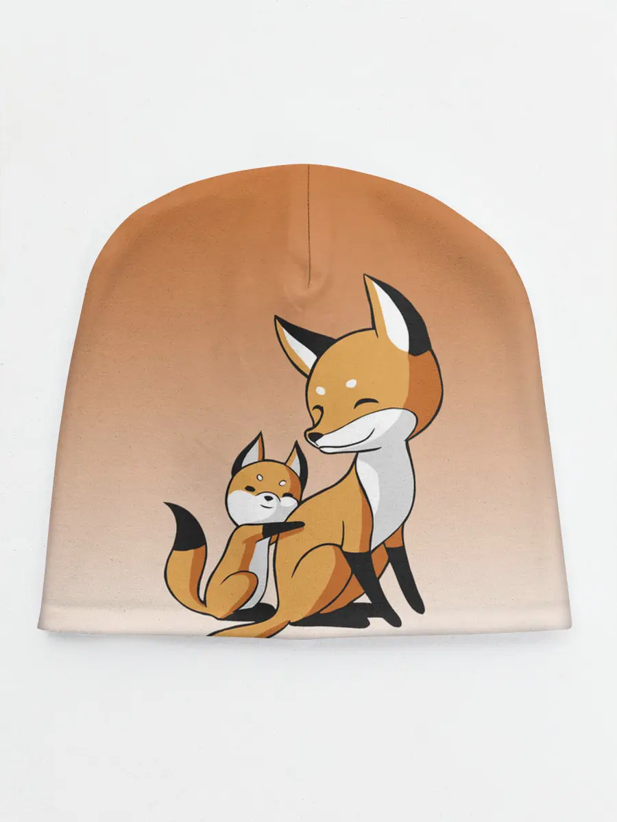 Детская шапка / лис и лисенок