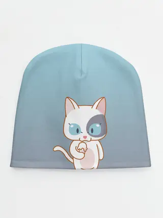 Детская шапка / кот с мороженкой