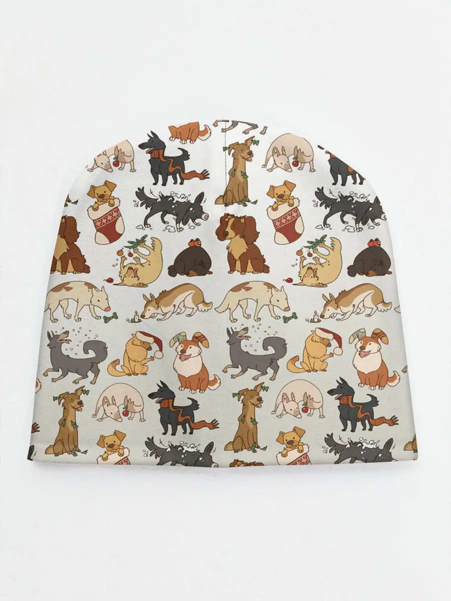 Детская шапка / узор песики собачки гав