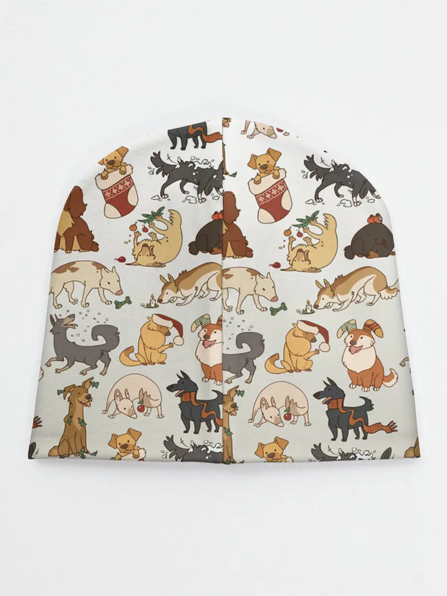Детская шапка / узор песики собачки гав