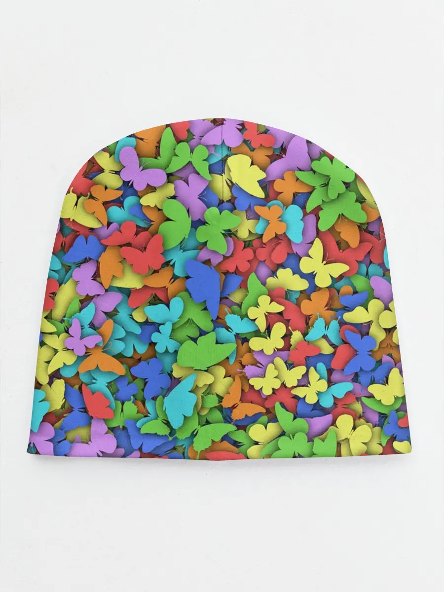 Детская шапка / Разноцветные бабочки
