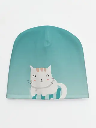 Детская шапка / котик на подстилке