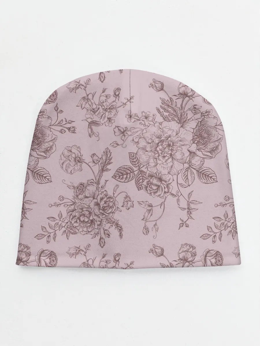 Детская шапка / розы с пионами